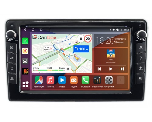 Fiat 500 2 (2015-2022) Canbox H-Line 7822-9-1209 на Android 10 (4G-SIM, 3/32, DSP, IPS) С крутилками