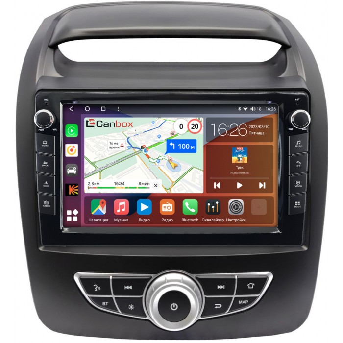 Штатная магнитола Kia Sorento II 2012-2020 (для авто с Navi с кнопками) Canbox H-Line 7822-9-1319 на Android 10 (4G-SIM, 3/32, DSP, IPS) С крутилками
