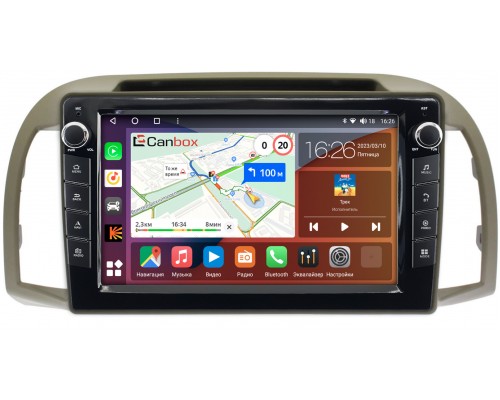 Nissan Micra III (K12), March III (K12) 2006-2010 Canbox H-Line 7822-9-1354 на Android 10 (4G-SIM, 3/32, DSP, IPS) С крутилками