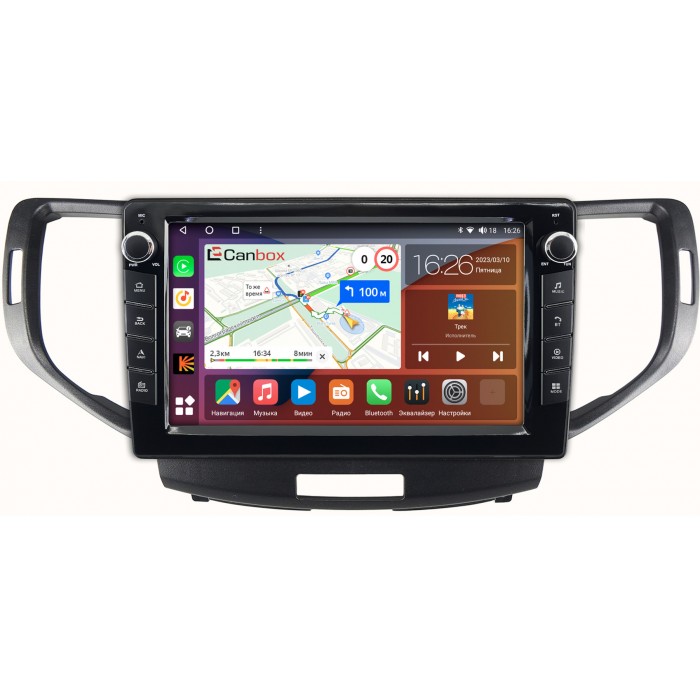 Штатная магнитола Honda Accord 8 (2007-2015) Canbox H-Line 7822-9-1358 на Android 10 (4G-SIM, 3/32, DSP, IPS) С крутилками