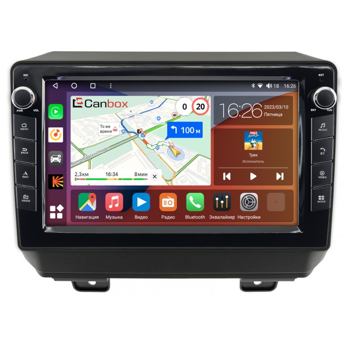 Штатная магнитола Jeep Wrangler IV (JL) 2017-2022 Canbox H-Line 7822-9-327 на Android 10 (4G-SIM, 3/32, DSP, IPS) С крутилками