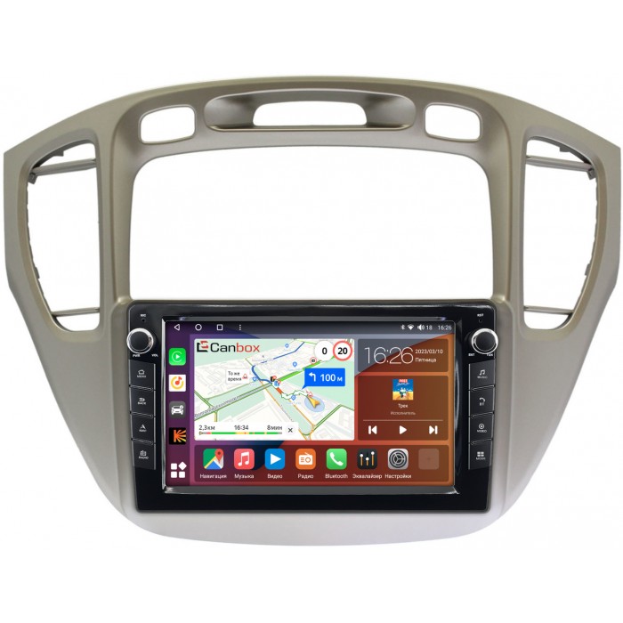 Штатная магнитола Toyota Highlander (U20), Kluger (XU20) (2000-2007) Canbox H-Line 7822-9-409 на Android 10 (4G-SIM, 3/32, DSP, IPS) С крутилками