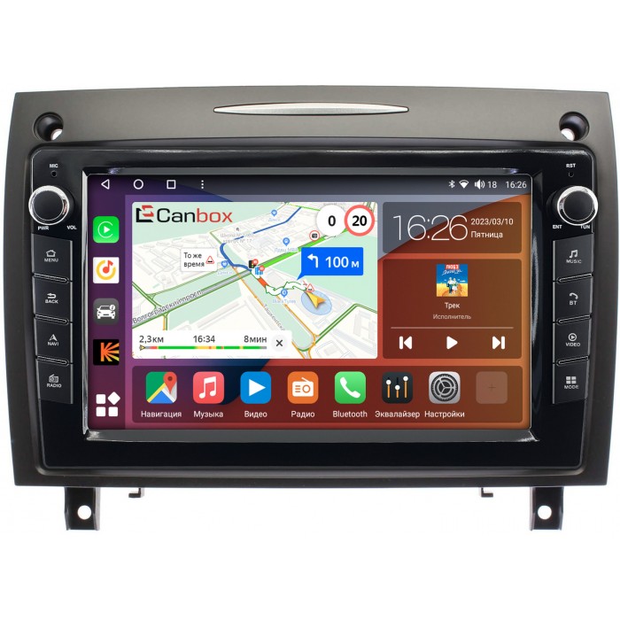 Штатная магнитола Mercedes SLK-klasse II (R171) 2004-2011 Canbox H-Line 7822-9-BE045N на Android 10 (4G-SIM, 3/32, DSP, IPS) С крутилками