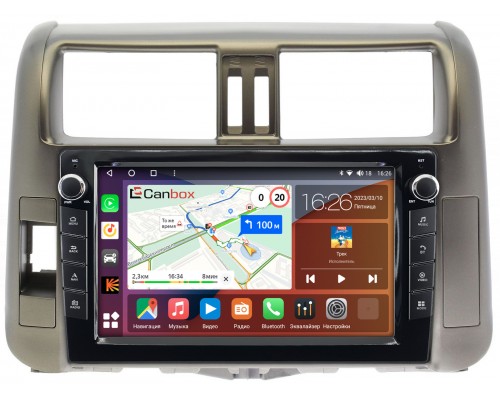 Toyota LC Prado 150 2009-2013 (для авто с усилителем) Canbox H-Line 7822-9005 на Android 10 (4G-SIM, 3/32, DSP, IPS) С крутилками