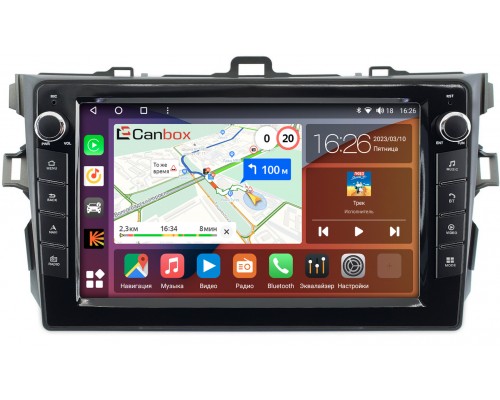 Toyota Corolla 10 (2006-2013) (серая, без воздуховодов) Canbox H-Line 7822-9038 на Android 10 (4G-SIM, 3/32, DSP, IPS) С крутилками