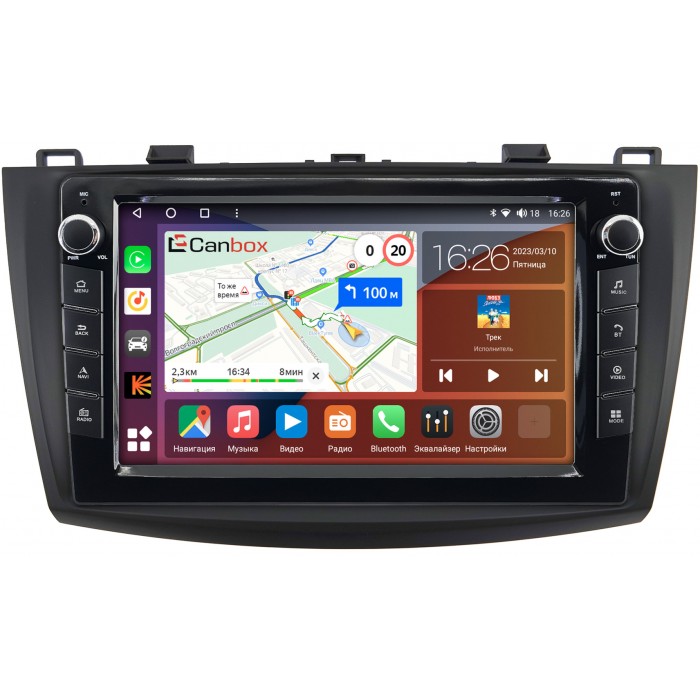 Штатная магнитола Mazda 3 (BL), Axela 2 (2009-2013) Canbox H-Line 7822-9050 на Android 10 (4G-SIM, 3/32, DSP, IPS) С крутилками