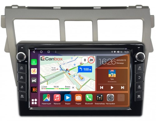 Toyota Belta (2005-2012) Canbox H-Line 7822-9068 на Android 10 (4G-SIM, 3/32, DSP, IPS) С крутилками