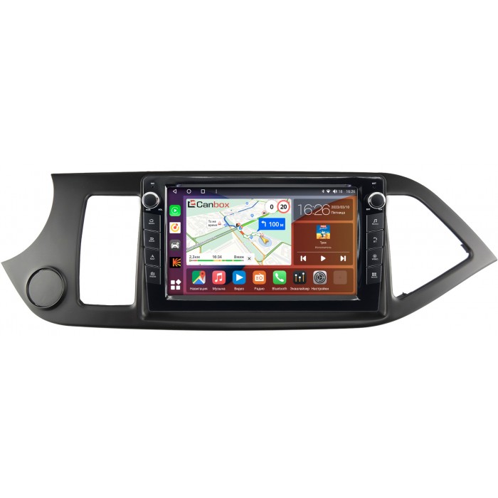 Штатная магнитола Kia Picanto II 2011-2016 Canbox H-Line 7822-9144 на Android 10 (4G-SIM, 3/32, DSP, IPS) С крутилками