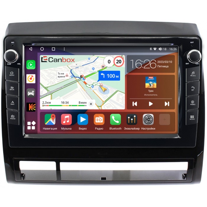 Штатная магнитола Toyota Tacoma II 2004-2011 (глянец) Canbox H-Line 7822-9173 на Android 10 (4G-SIM, 3/32, DSP, IPS) С крутилками