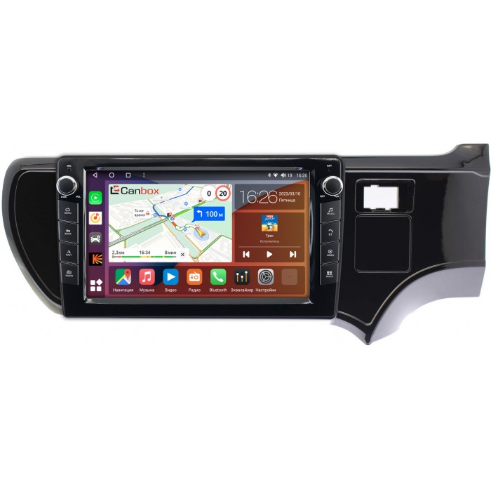 Штатная магнитола Toyota Aqua (2011-2021) Canbox H-Line 7822-9205 на Android 10 (4G-SIM, 3/32, DSP, IPS) С крутилками