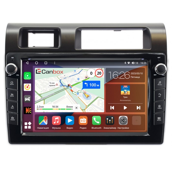 Штатная магнитола Toyota Land Cruiser 70 2007-2021 Canbox H-Line 7822-9286 на Android 10 (4G-SIM, 3/32, DSP, IPS) С крутилками