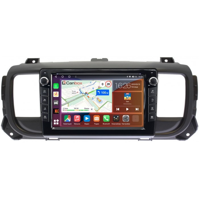 Штатная магнитола Peugeot Traveller, Expert 2016-2022 Canbox H-Line 7822-9296 на Android 10 (4G-SIM, 3/32, DSP, IPS) С крутилками