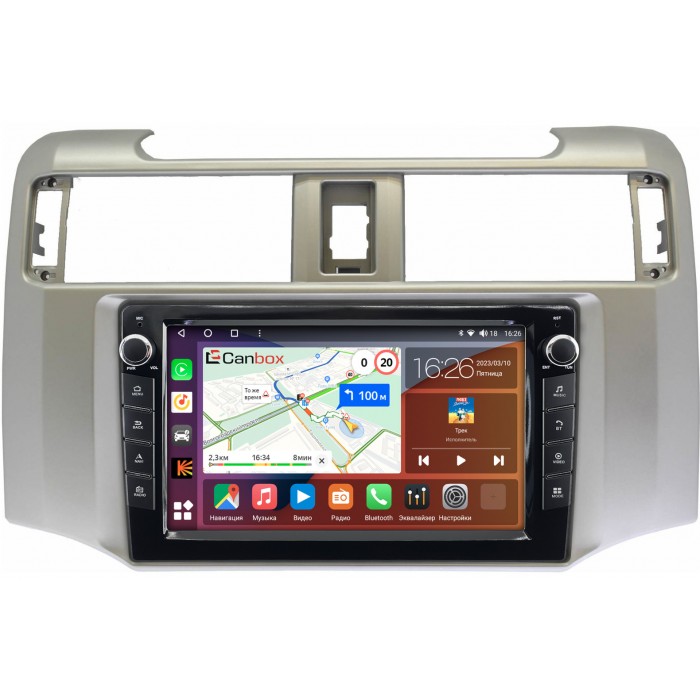 Штатная магнитола Toyota 4Runner 5 (2009-2022) Canbox H-Line 7822-9380 на Android 10 (4G-SIM, 3/32, DSP, IPS) С крутилками