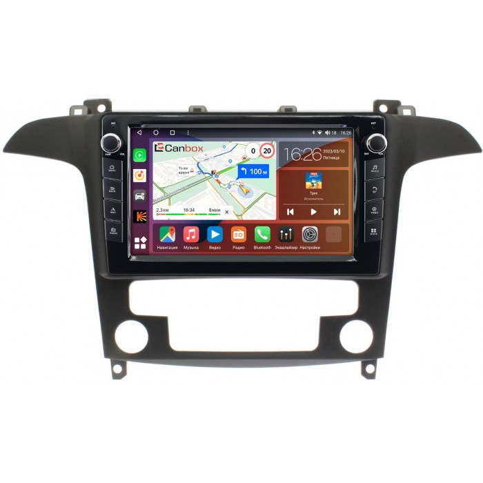 Штатная магнитола Ford S-MAX 2006-2015 (с климат-контролем) Canbox H-Line 7822-9486 на Android 10 (4G-SIM, 3/32, DSP, IPS) С крутилками