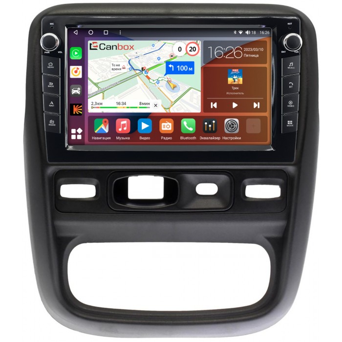 Штатная магнитола Renault Duster (2010-2015) Canbox H-Line 7823-9-048 на Android 10 (4G-SIM, 4/64, DSP, IPS) С крутилками