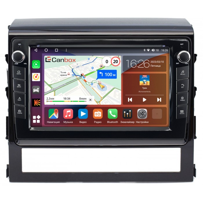 Штатная магнитола Toyota Land Cruiser 200 2015-2021 Canbox H-Line 7823-9047 на Android 10 (4G-SIM, 4/64, DSP, IPS) С крутилками