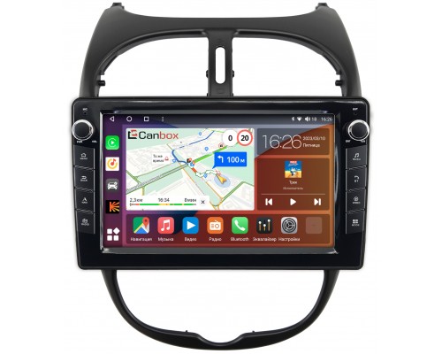 Peugeot 206 (1998-2012) Canbox H-Line 7823-9117 Android 10 (4G-SIM, 4/64, DSP, IPS) С крутилками