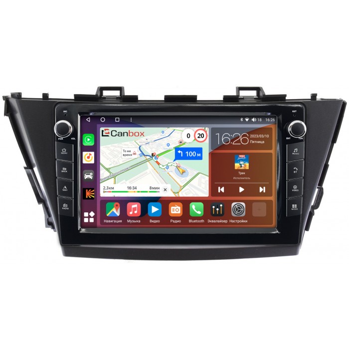 Штатная магнитола Toyota Prius Alpha 2011-2014 (правый руль) Canbox H-Line 7824-9-TO296N на Android 10 (4G-SIM, 6/128, DSP, IPS) С крутилками