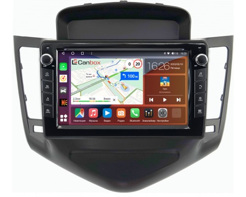 Chevrolet Cruze (2008-2012) (черная) Canbox H-Line 7824-9010 на Android 10 (4G-SIM, 6/128, DSP, IPS) С крутилками