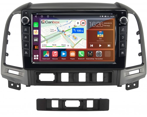 Hyundai Santa Fe II 2005-2012 Canbox H-Line 7824-9052 на Android 10 (4G-SIM, 6/128, DSP, IPS) С крутилками