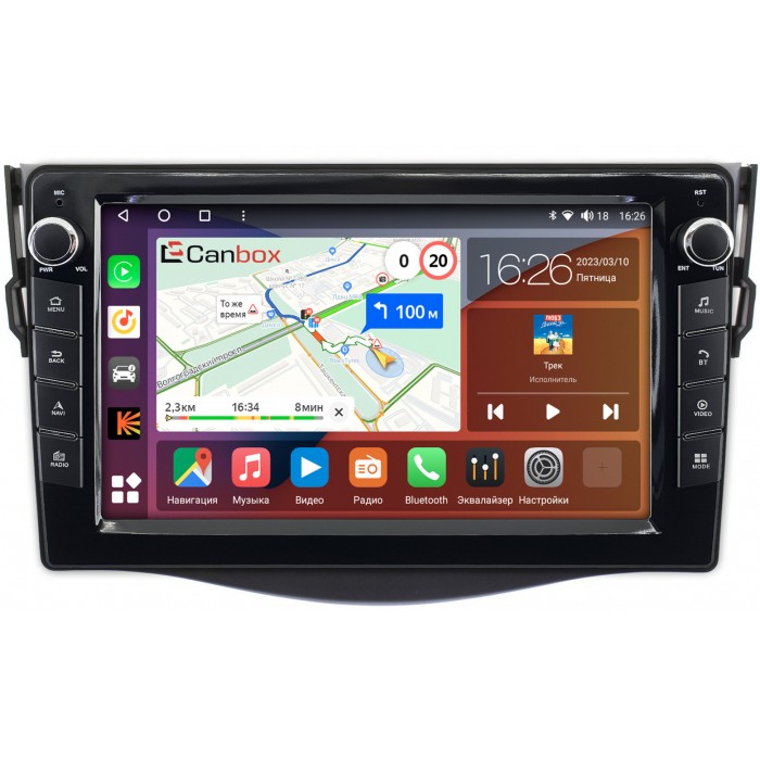 Штатная магнитола Toyota RAV4 (XA30) 2005-2016 Canbox H-Line 7824-9086 на Android 10 (4G-SIM, 6/128, DSP, IPS) С крутилками