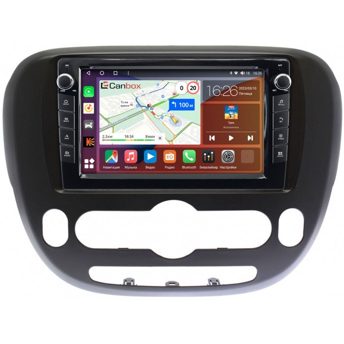 Штатная магнитола Kia Soul II 2013-2019 (с климат-контролем) Canbox H-Line 7824-9390 на Android 10 (4G-SIM, 6/128, DSP, IPS) С крутилками