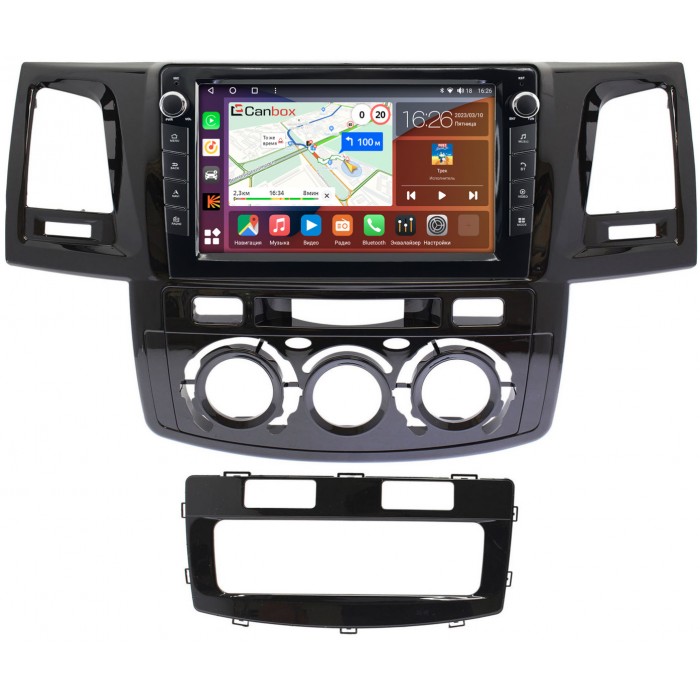 Штатная магнитола Toyota Hilux VII, Fortuner I 2005-2015 Canbox H-Line 7824-9414 на Android 10 (4G-SIM, 6/128, DSP, IPS) С крутилками