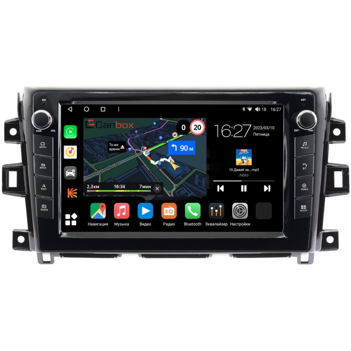 Штатная магнитола Nissan Navara (Frontier) IV (D23) 2014-2022 Canbox M-Line 7825-10-1116 на Android 10 (4G-SIM, 2/32, DSP, QLed) С крутилками