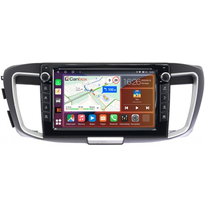 Штатная магнитола Honda Accord 9 (2012-2019) Canbox H-Line 7826-10-1151 на Android 10 (4G-SIM, 3/32, DSP, QLed) С крутилками