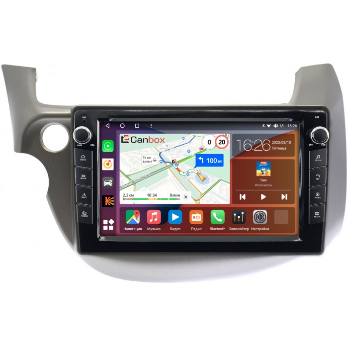 Штатная магнитола Honda Jazz II 2008-2014 (левый руль) Canbox H-Line 7826-1067 на Android 10 (4G-SIM, 3/32, DSP, QLed) С крутилками