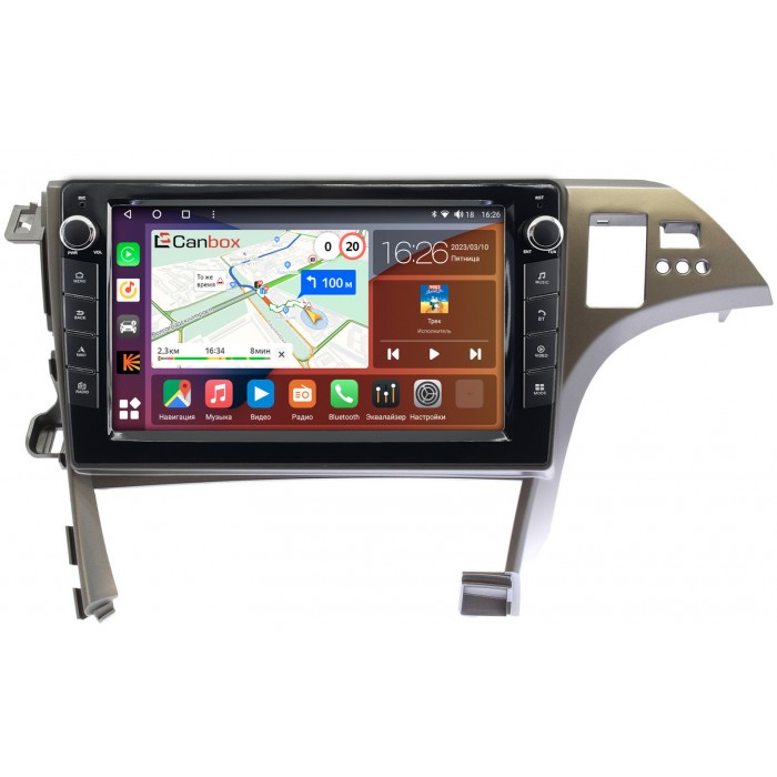 Штатная магнитола Toyota Prius III (XW30) 2009-2015 (правый руль) Canbox H-Line 7827-10-780 на Android 10 (4G-SIM, 4/64, DSP, QLed) С крутилками