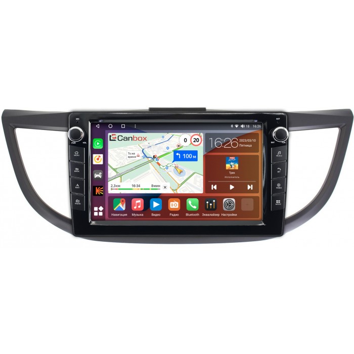 Штатная магнитола Honda CR-V 4 (2011-2018) Canbox H-Line 7827-1012 на Android 10 (4G-SIM, 4/64, DSP, QLed) С крутилками