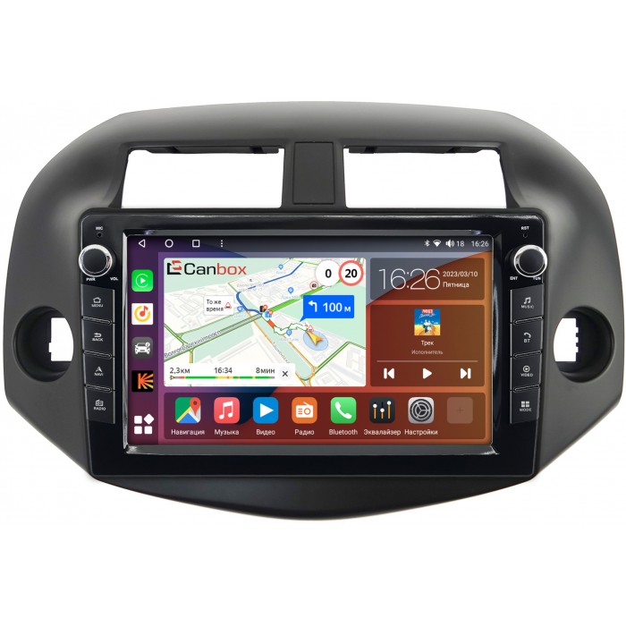 Штатная магнитола Toyota RAV4 (XA30) 2005-2016 Canbox H-Line 7828-1001 на Android 10 (4G-SIM, 6/128, DSP, QLed) С крутилками