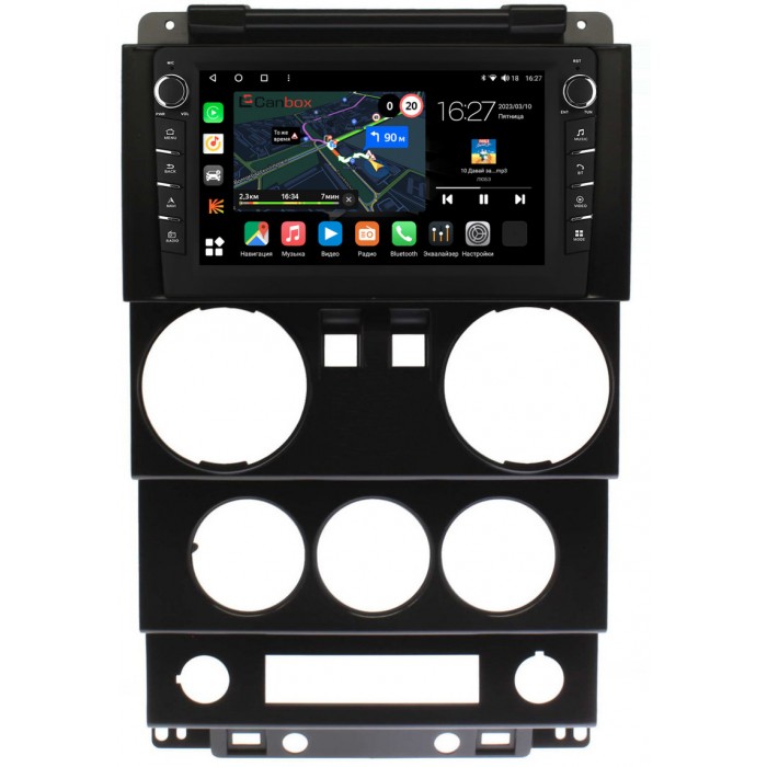 Штатная магнитола Jeep Wrangler 3 (JK) (2007-2010) (2 двери) Canbox M-Line 7831-9-0232 на Android 10 (4G-SIM, 2/32, DSP, IPS) С крутилками