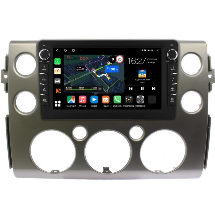 Штатная магнитола Toyota FJ Cruiser (2006-2022) (серебро) Canbox M-Line 7831-9-189 на Android 10 (4G-SIM, 2/32, DSP, IPS) С крутилками