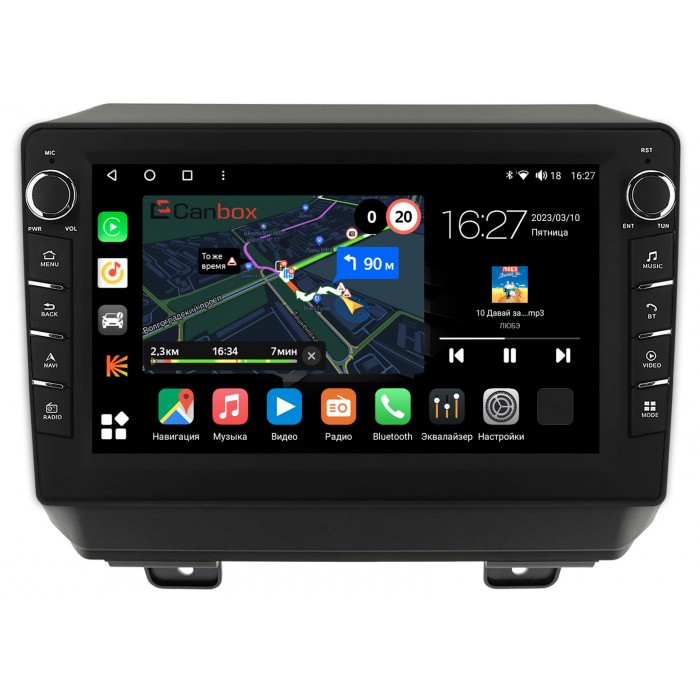 Штатная магнитола Jeep Wrangler IV (JL) 2017-2022 Canbox M-Line 7831-9-327 на Android 10 (4G-SIM, 2/32, DSP, IPS) С крутилками