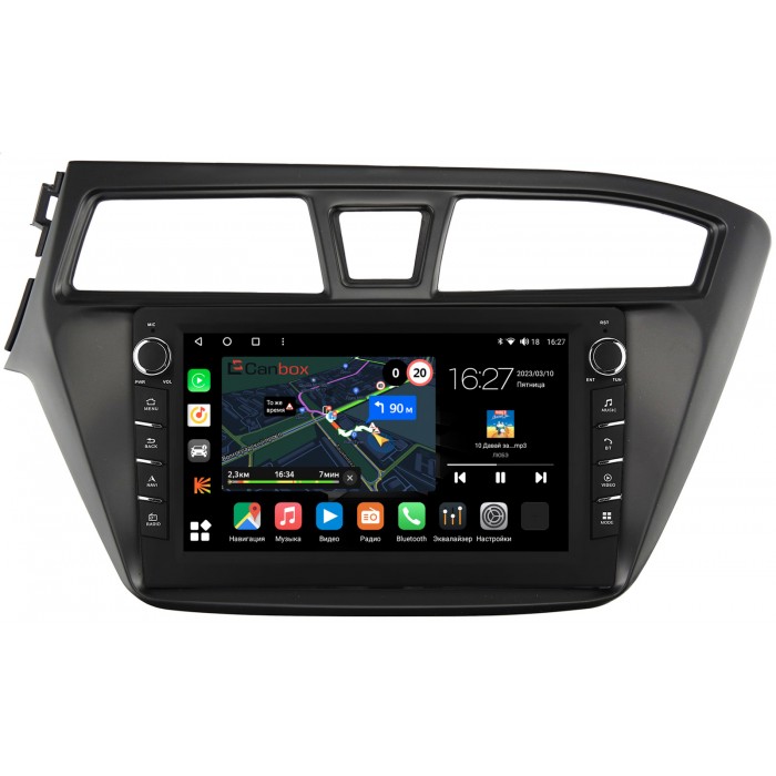 Штатная магнитола Hyundai i20 II 2014-2018 Canbox M-Line 7831-9-578 на Android 10 (4G-SIM, 2/32, DSP, IPS) С крутилками