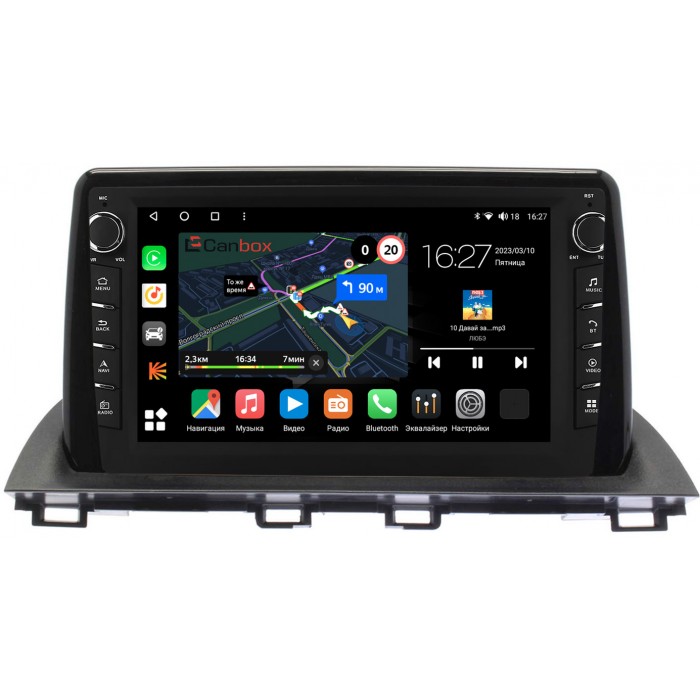 Штатная магнитола Mazda 3 (BM), Axela 3 (2013-2019) Canbox M-Line 7831-9-MA058N на Android 10 (4G-SIM, 2/32, DSP, IPS) С крутилками