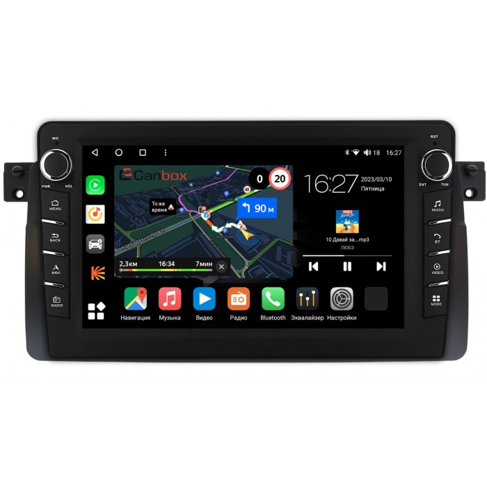 Штатная магнитола BMW 3 (E46) Canbox M-Line 7831-9163 на Android 10 (4G-SIM, 2/32, DSP, IPS) С крутилками