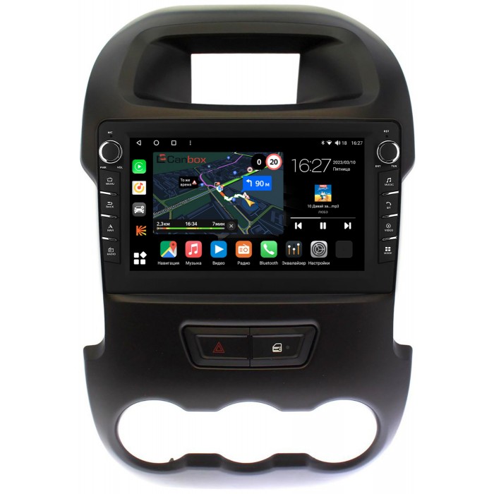 Штатная магнитола Ford Ranger III 2012-2015 Canbox M-Line 7831-9165 на Android 10 (4G-SIM, 2/32, DSP, IPS) С крутилками