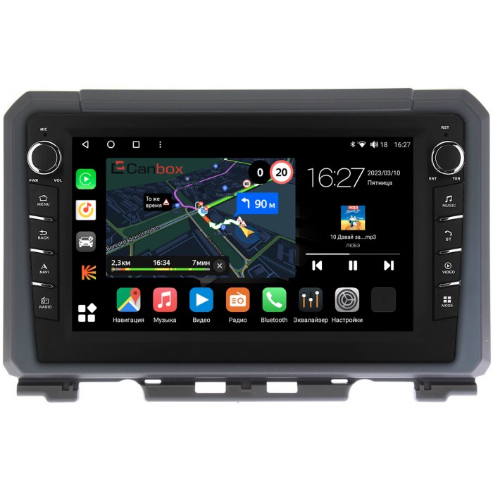 Штатная магнитола Suzuki Jimny IV 2018-2022 Canbox M-Line 7831-9216 Android 10 (4G-SIM, 2/32, DSP, IPS) С крутилками