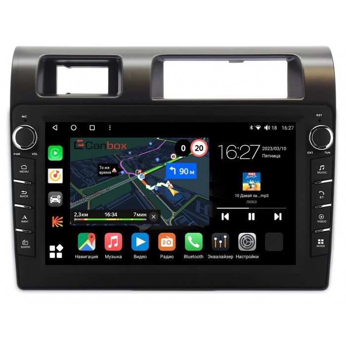 Штатная магнитола Toyota Land Cruiser 70 2007-2021 Canbox M-Line 7831-9286 на Android 10 (4G-SIM, 2/32, DSP, IPS) С крутилками