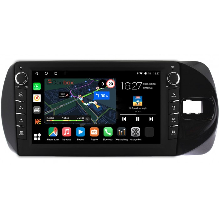 Штатная магнитола Toyota Vitz III (XP130) 2014-2019 (Тип 1) Canbox M-Line 7831-9374 на Android 10 (4G-SIM, 2/32, DSP, IPS) С крутилками