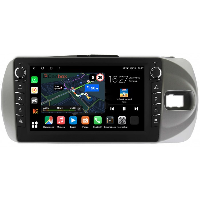 Штатная магнитола Toyota Vitz III (XP130) 2014-2019 Canbox M-Line 7831-9432 на Android 10 (4G-SIM, 2/32, DSP, IPS) С крутилками