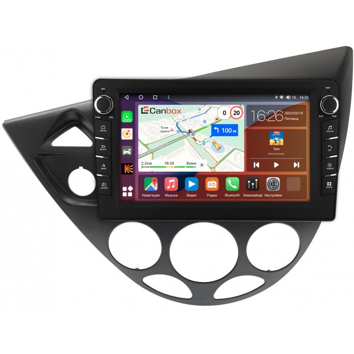 Штатная магнитола Ford Focus (1998-2005) Canbox H-Line 7832-9-1716 на Android 10 (4G-SIM, 3/32, DSP, IPS) С крутилками