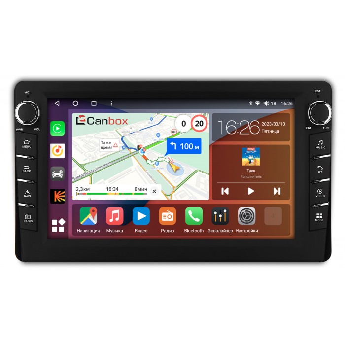 Штатная магнитола Toyota Highlander (U70) (2019-2022) Canbox H-Line 7832-9-3362 Android 10 (4G-SIM, 3/32, DSP, IPS) С крутилками