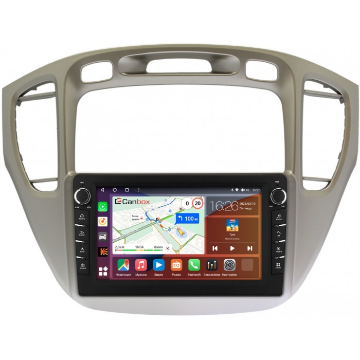 Штатная магнитола Toyota Highlander (U20), Kluger (XU20) (2000-2007) Canbox H-Line 7832-9-409 на Android 10 (4G-SIM, 3/32, DSP, IPS) С крутилками