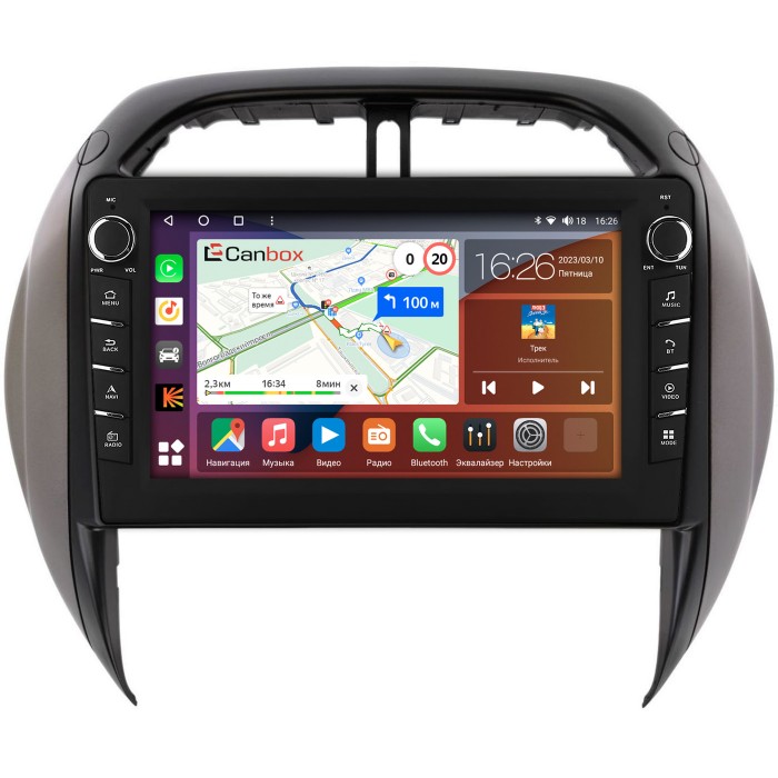 Штатная магнитола Toyota RAV4 (XA20) 2003-2006 Canbox H-Line 7832-9-508 на Android 10 (4G-SIM, 3/32, DSP, IPS) С крутилками