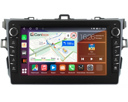 Toyota Corolla 10 (2006-2013) (серая, без воздуховодов) Canbox H-Line 7832-9038 на Android 10 (4G-SIM, 3/32, DSP, IPS) С крутилками
