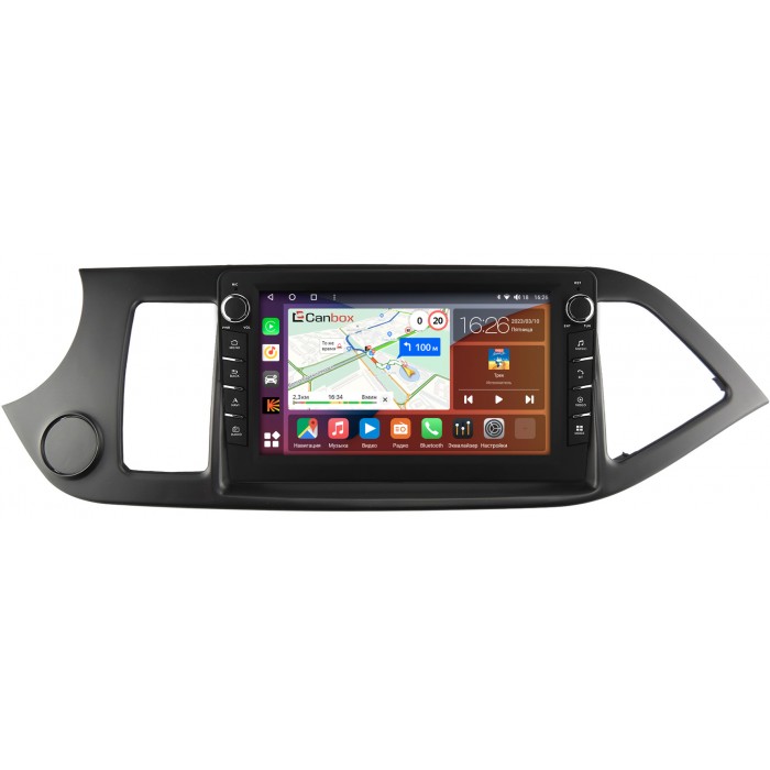 Штатная магнитола Kia Picanto II 2011-2016 Canbox H-Line 7832-9144 на Android 10 (4G-SIM, 3/32, DSP, IPS) С крутилками